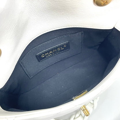 【中古A】CHANEL シャネル スモール マトラッセ チェーンショルダー ラムスキン ホワイト