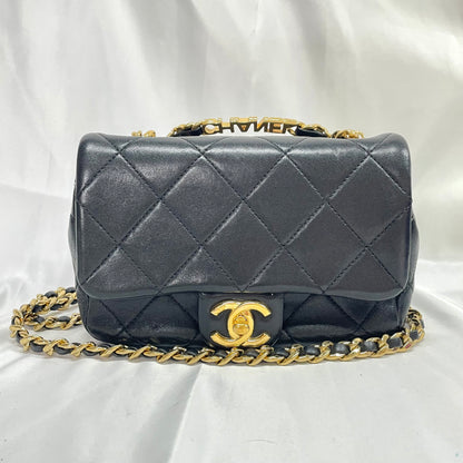 【中古B】CHANEL シャネル マトラッセ チェーンショルダーバッグ ラムスキン ブラック