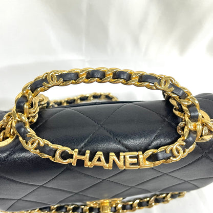 【中古B】CHANEL シャネル マトラッセ チェーンショルダーバッグ ラムスキン ブラック