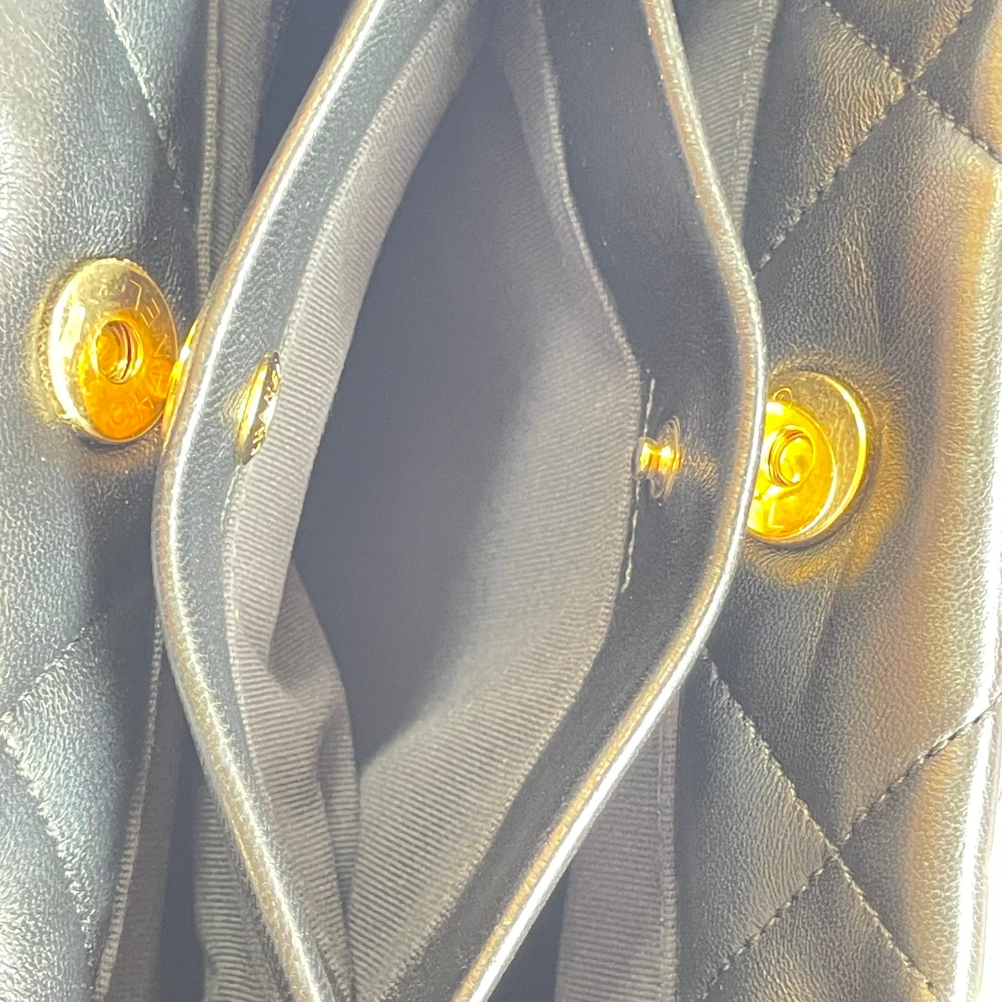 【中古美品】CHANEL シャネル キルティング ショッピング チェーン バッグ ラムスキン ブラック