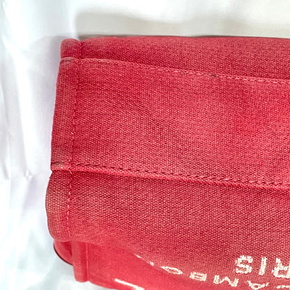 【中古B】CHANEL シャネル ドーヴィル レッドカラー キャンバス トートバッグ