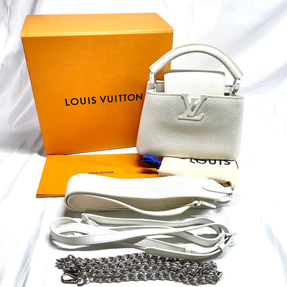 【中古美品】LOUIS VUITTON ルイヴィトン カプシーヌ ミニ ハンドバッグ トリヨンレザー ホワイト